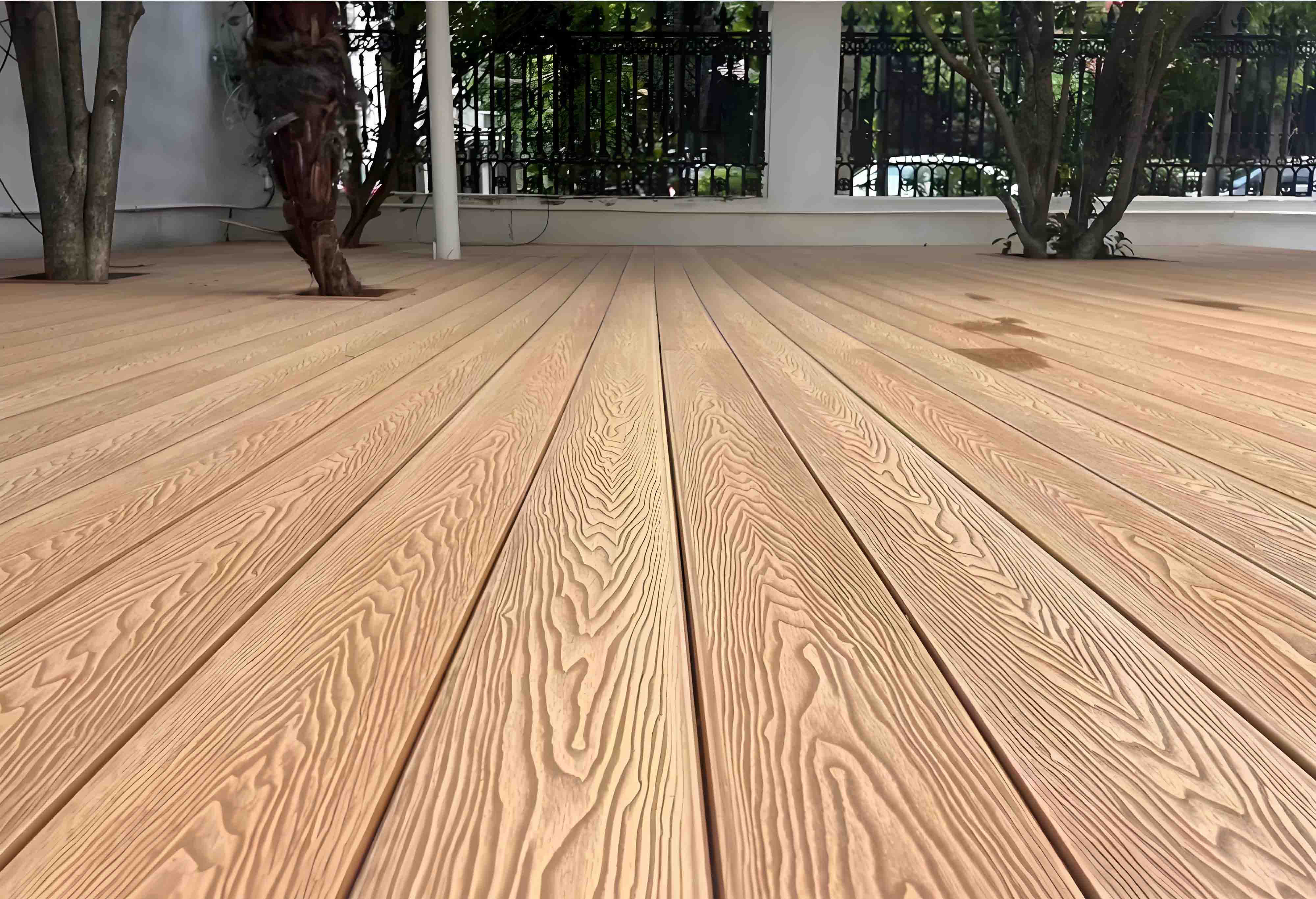 China 3D embossing WPC decking used for outdoor